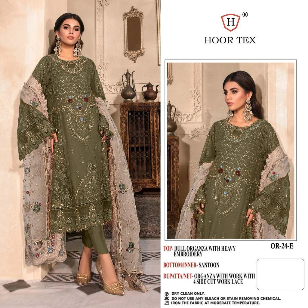 Hoor Tex Or-24 Heavy Organza Wholesale Pakistani Salwar Suit Catalog — Wholesale Pakistani Suits, MPA wholesale from Surat - Gallery Image 8